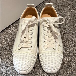 Christian Louboutin White Spiked Sneakers